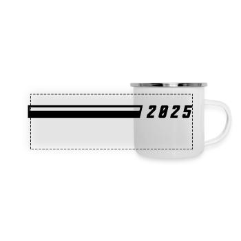 2025 Jahr - Panorama Emaille-Tasse - Weiß - Vorne
