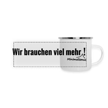 Mehr_Minimalismus - Panorama Emaille-Tasse - Weiß - Vorne