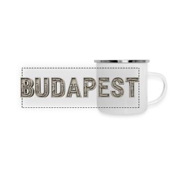 Budapest Architektur Typografie - Panorama Emaille-Tasse - Weiß - Vorne