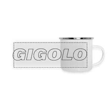 GIGOLO - Panorama Emaille-Tasse - Weiß - Vorne