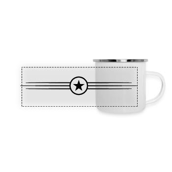 Stern Linie Symbol - Panorama Emaille-Tasse - Weiß - Vorne