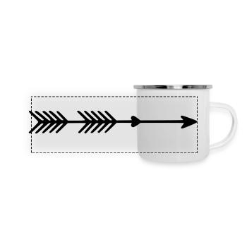 Flèche droite - Mug panoramique émaillé - blanc - Devant