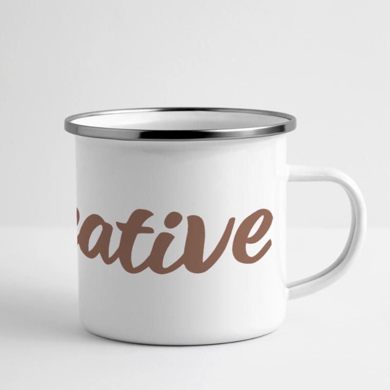 Be Creative Script Brown Panoramic Camper Mug