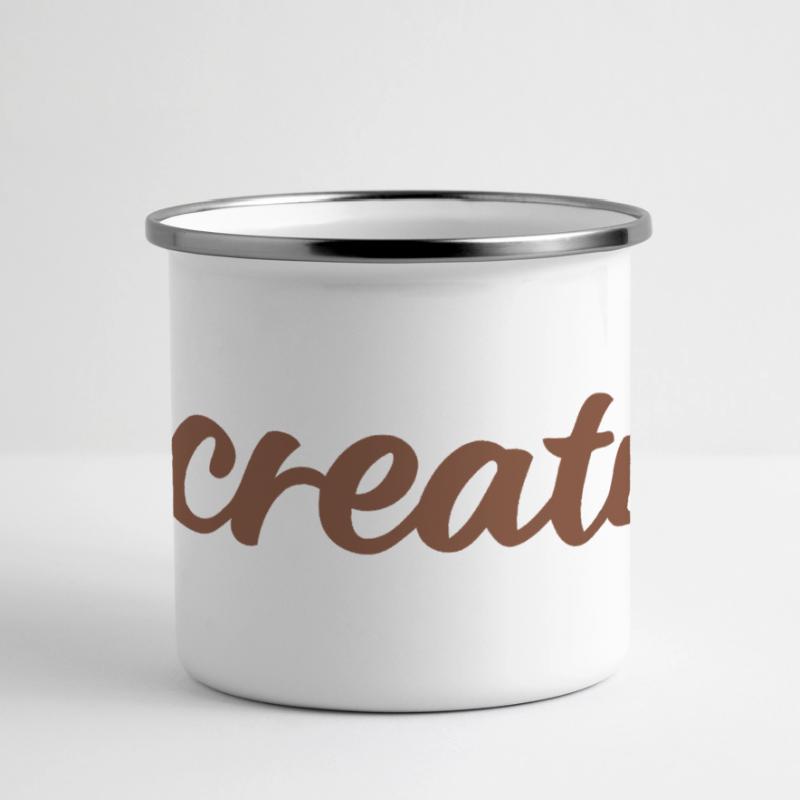 Be Creative Script Brown Panoramic Camper Mug