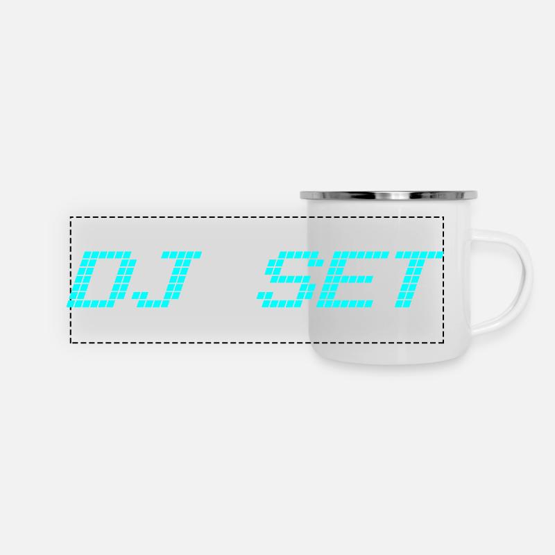 DJ set - Mug panoramique émaillé - blanc