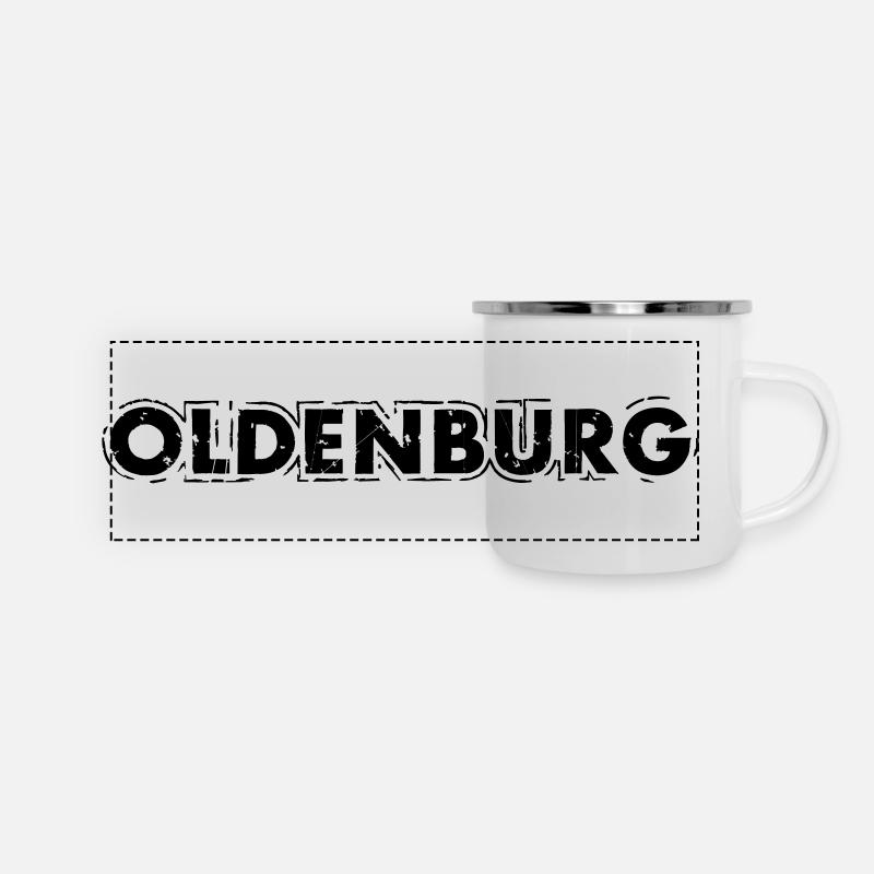 Oldenburg - Panorama Emaille-Tasse - Weiß