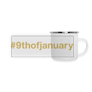 geboren am 9. Januar Geburtstag birthday - Panorama Emaille-Tasse - Weiß - Vorne