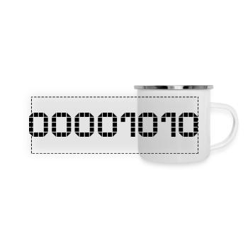 Binäre Schreibweise - 10 - Panorama Emaille-Tasse - Weiß - Vorne