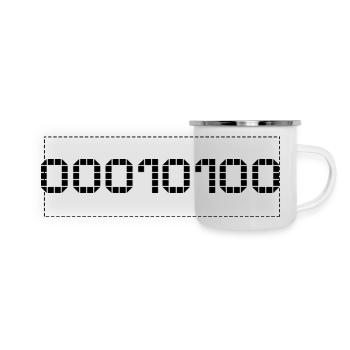 Binäre Schreibweise - 20 - Panorama Emaille-Tasse - Weiß - Vorne