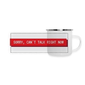 Sorry can't talk right now phrase music - Panoramic Camper Mug - white - Front