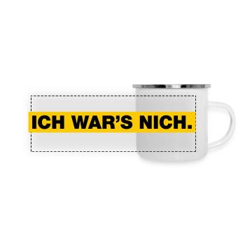 Ich war’s nich... - Panorama Emaille-Tasse - Weiß - Vorne