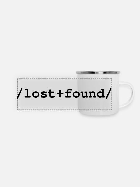 Lost+Found - Ordner /lost+found/ - Panorama Emaille-Tasse - Weiß