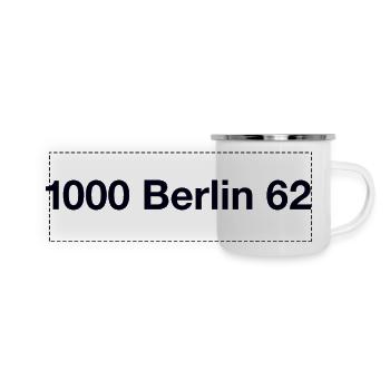 Berlin 62 Schöneberg - Panorama Emaille-Tasse - Weiß - Vorne