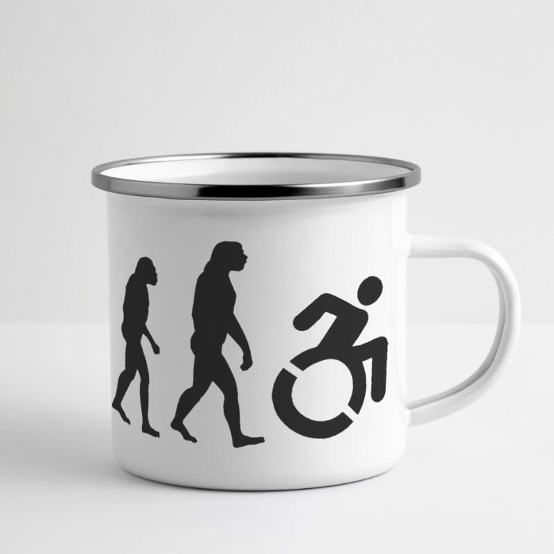 Évolution des fauteuils roulants * Mug panoramique émaillé