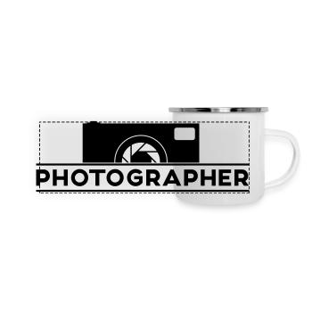 Photographer - Panorama Emaille-Tasse - Weiß - Vorne