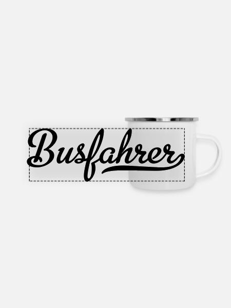 Busfahrer - Panorama Emaille-Tasse - Weiß