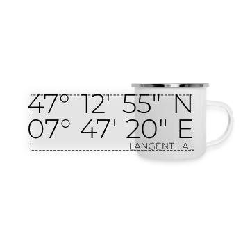 Koordinaten Langenthal Schweiz - Panorama Emaille-Tasse - Weiß - Vorne