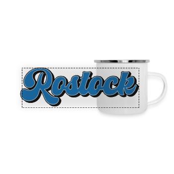 Rostock - Panorama Emaille-Tasse - Weiß - Vorne