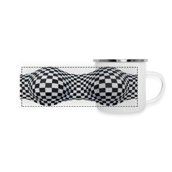 Folded Checkered Patterns - Panoramic Camper Mug - white - Front