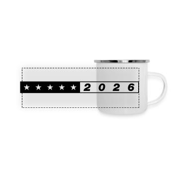 2026 Sterne Symbol - Panorama Emaille-Tasse - Weiß - Vorne