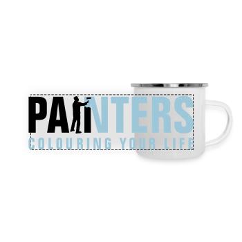 painters_062012_a_2c - Mug panoramique émaillé - blanc - Devant