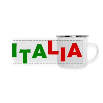 drapeau italien - Mug panoramique émaillé - blanc - Devant