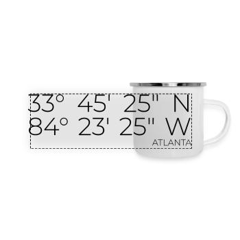 Atlanta Koordinaten - Panorama Emaille-Tasse - Weiß - Vorne