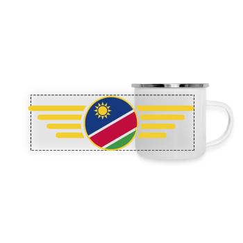 Ich liebe Namibia, Eleganz Stil Design T-Shirt - Panorama Emaille-Tasse - Weiß - Vorne