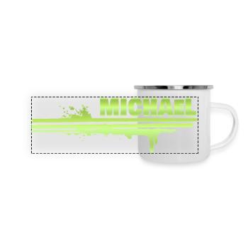 Michel - Mug panoramique émaillé - blanc - Devant