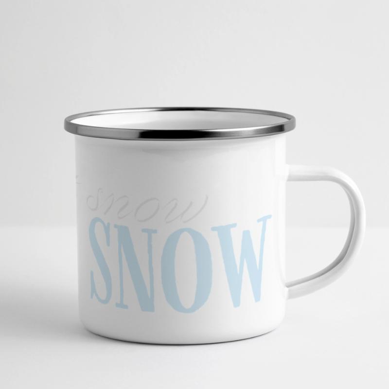 Let It Snow Script Bleu Glacé Mug panoramique émaillé