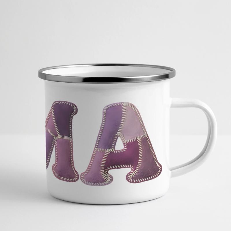 OMA Patchwork Fabric Design Gift Idea Panoramic Camper Mug