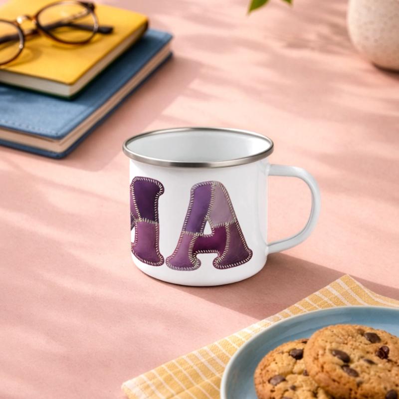 OMA Patchwork Fabric Design Gift Idea Panoramic Camper Mug
