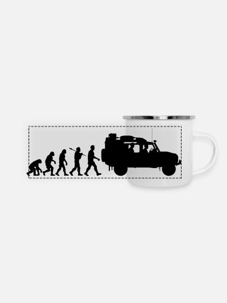 Defender 110 Offroad - Panorama Emaille-Tasse - Weiß