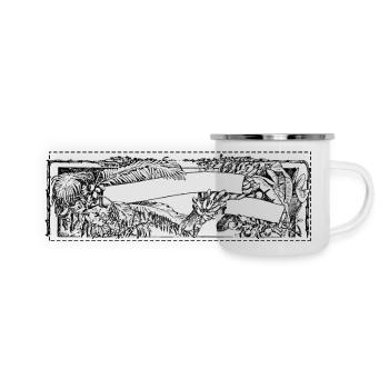 flower-banner-chrissi - Panorama Emaille-Tasse - Weiß - Vorne