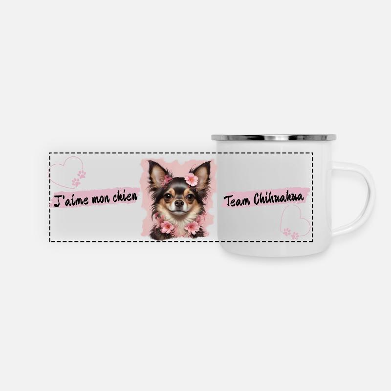 PINK CHIHUAHUA MUG - Panoramic Camper Mug - white