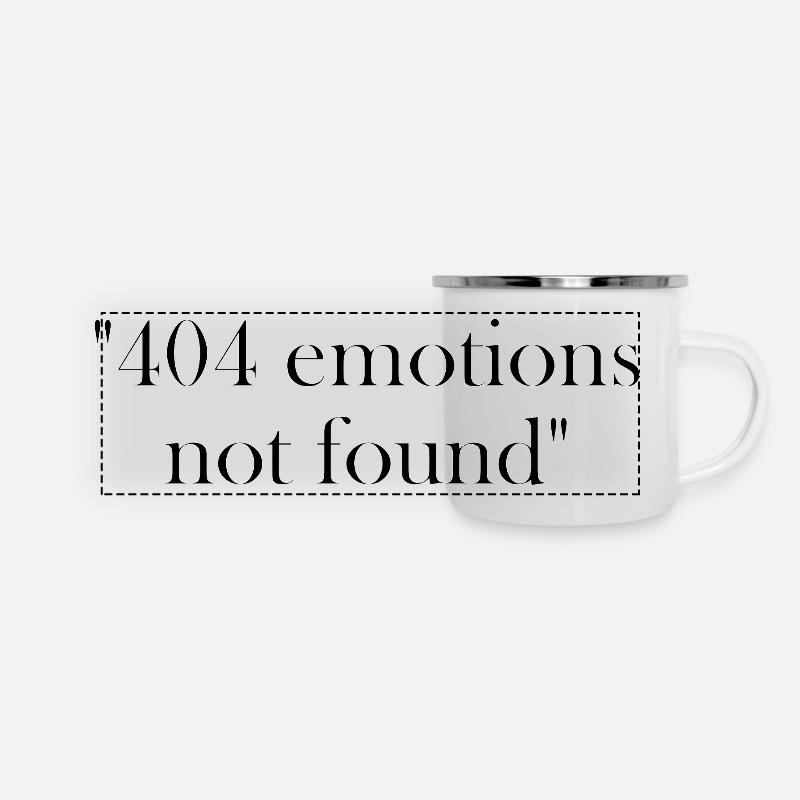404 emotions not found - Panorama Emaille-Tasse - Weiß