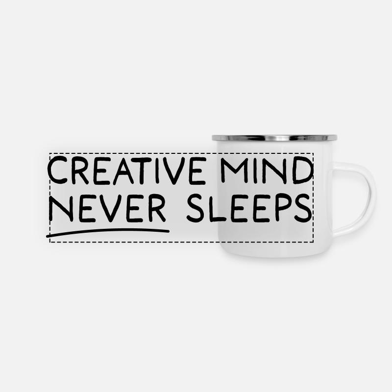 Creative Mind - Panorama Emaille-Tasse - Weiß