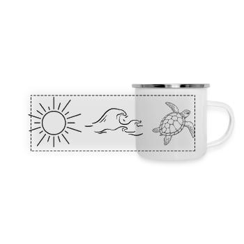 Meereskunst als Motiv - Panorama Emaille-Tasse - Weiß - Vorne