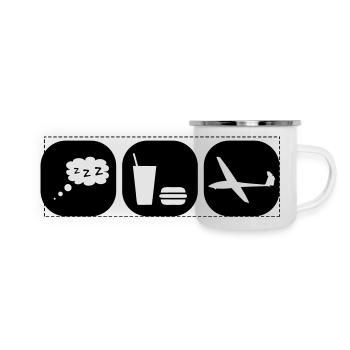 vol à voile - Mug panoramique émaillé - blanc - Devant