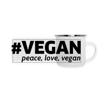 vegan - Mug panoramique émaillé - blanc - Devant