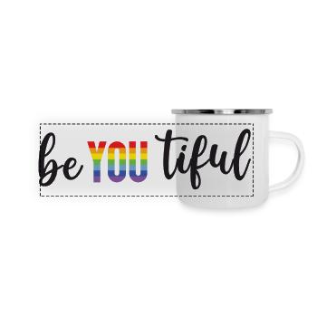 Mois de la fierté LGBT - BeYOUTiful - Mug panoramique émaillé - blanc - Devant