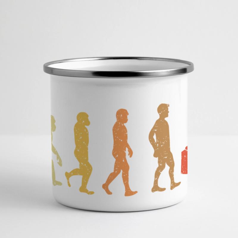 DJ Evolution vintage retro Panorama Emaille-Tasse