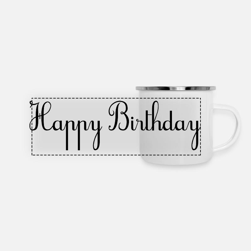 HAPPY BIRTHDAY. HAPPY BIRTHDAY. ANNIVERSARY. - Panoramic Camper Mug - white