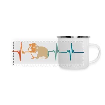 Herzschlag des Meerschweinchens - Panorama Emaille-Tasse - Weiß - Vorne
