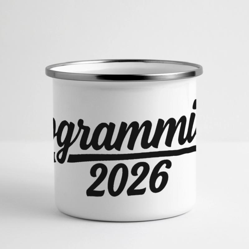 Programmierer 2026 – Coding Design Panorama Emaille-Tasse