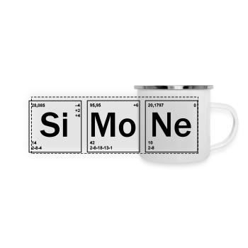 Simone - Panorama Emaille-Tasse - Weiß - Vorne