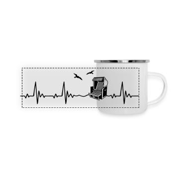 Heartbeat Beach Chair Baltic Sea Heart Rate - Panoramic Camper Mug - white - Front