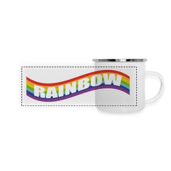 Rainbow flag - Panorama Emaille-Tasse - Weiß - Vorne
