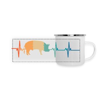 Pig heartbeat - Panoramic Camper Mug - white - Front