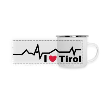 Herzschlag Tirol - Panorama Emaille-Tasse - Weiß - Vorne